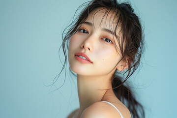 肌がきれいな若い女性