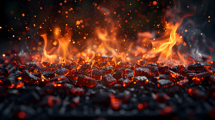 burning fire in the fireplace 3d,
Fiery Glow Mesmerizing Burning Coals Background
