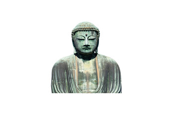Buddha statue from Japan isolated on white background. Kamakura.