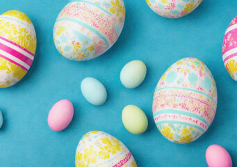 Fototapeta na wymiar Colorful Easter eggs 