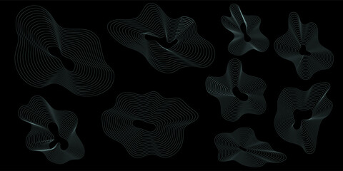 Set of mesh isolated form for decoration