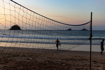 volleyball net on the beach