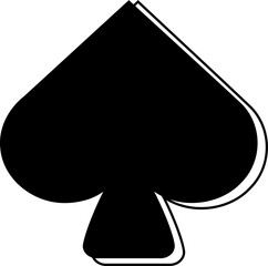 Fototapeta premium Vector graphic of a black spades playing card symbol with a black outline. One out a set of four playing card suits