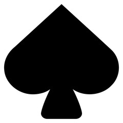 Transparent PNG of a simple black spades playing card symbol. One out a set of four playing card...
