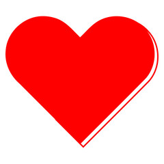Transparent PNG of a red hearts playing card symbol with a red outline. One out a set of four...