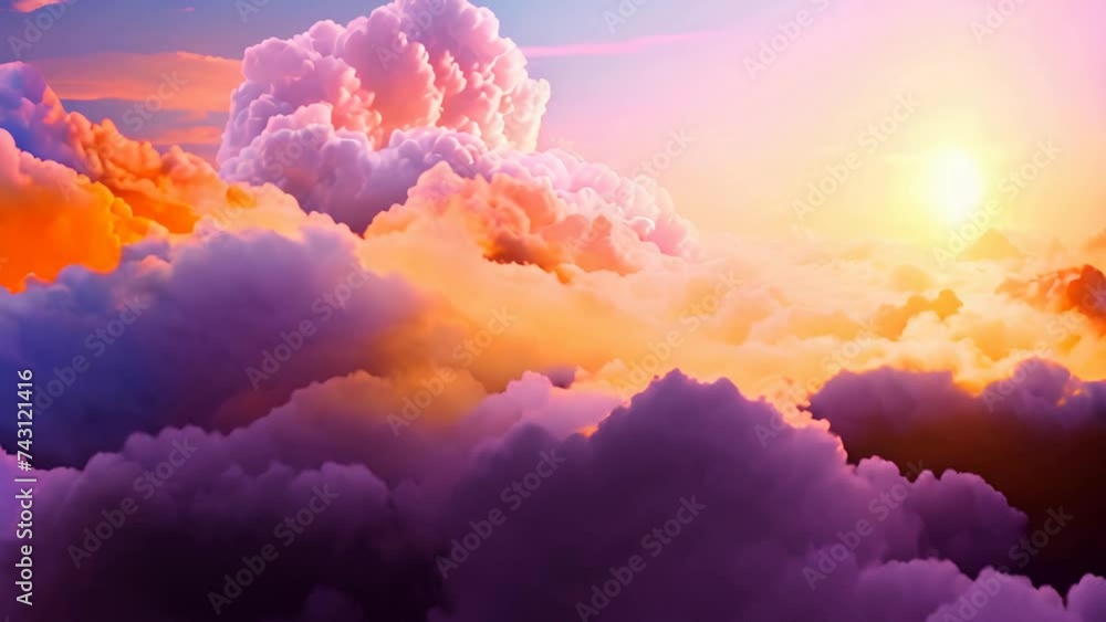 Poster sun shining through clouds in the sky generative ai