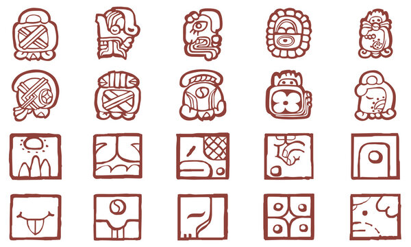 Maia tribe icon collection