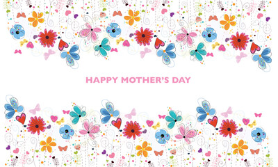Decorative spring flower and Happy Mothers day greeting card - 743123039