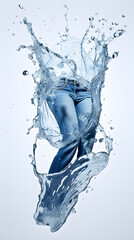 Blue jeans product photo, illustrated blue jeans, illustration of some blue jeans, blue jeans white background