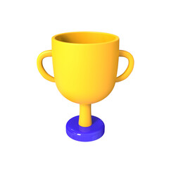 3d render trophy cup for championsip winner success isolated illustration