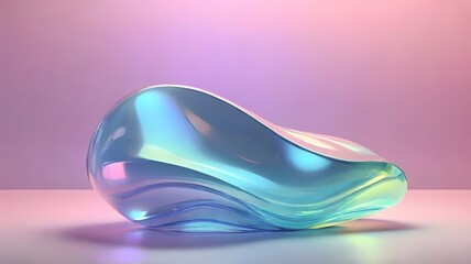 Futuristic shiny blob on gradient background