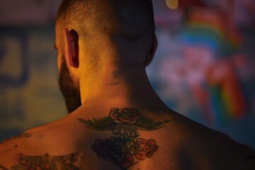 LGBTQ Pride genderflux. Rainbow green lizard colorful honey diversity Flag. Gradient motley colored bark LGBT rights parade festival trigender diverse gender illustration