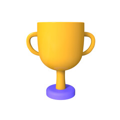 3d render trophy cup for championsip winner success isolated illustration