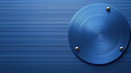 Blue Metal background with realistic circular brushed texture