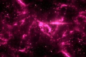 Abstract Cosmic Background with Pink Nebula and Stars, Vibrant Outer Space Concept, Fantasy Astronomy Wallpaper