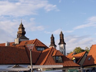 View over the roofs of the northern part of Visby, the famous old town on the island Gotland. - 743133475