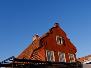 View over the roofs of the northern part of Visby, the famous old town on the island Gotland. - 743133493