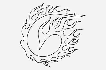 outline flame doodle vector image