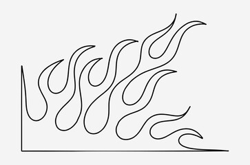 outline flame doodle vector image