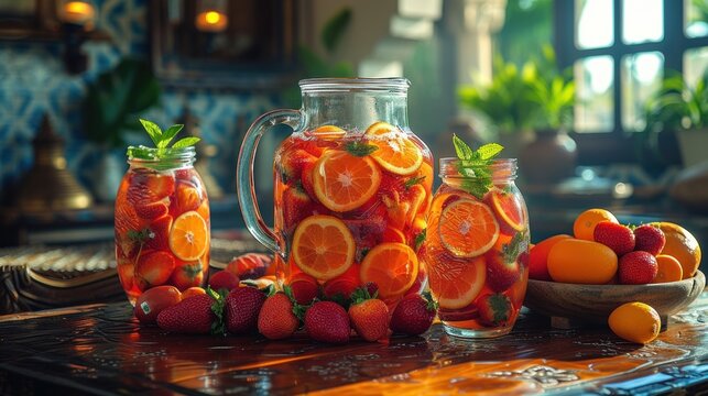 Citrus Strawberry Delight in Mason Jars