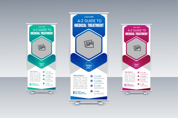 medical ppt stand rollup displaanner design template