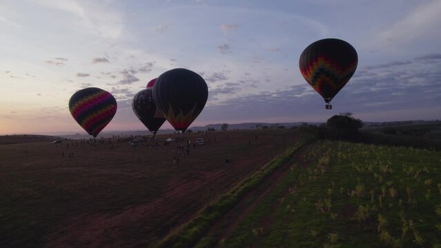 Balloonist flying in Serra da Canastra National Park