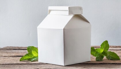 white blank milk box on white background