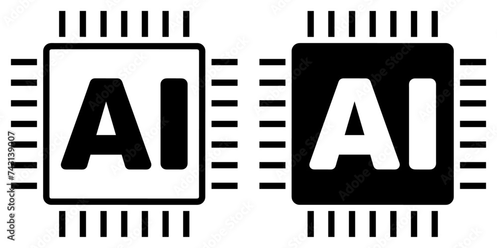 Poster ofvs539 outlinefilledvectorsign ofvs - ai vector icon . artificial intelligence . central processing