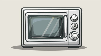 Modern kitchen appliances microwave cartoon vecto