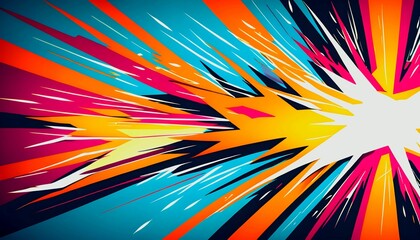 Blast zap lightning bolt explosion excitement abstract background, Posters, Banner, Retro Colors from1970s 1900s, 70s, 80s, 90s. retro vintage 70s style stripes background poster lines generative ai