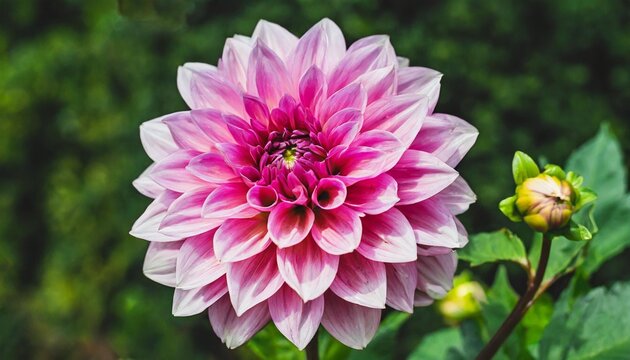 pink dahlia flower on isolated background with clipping path for design closeup transparent background nature