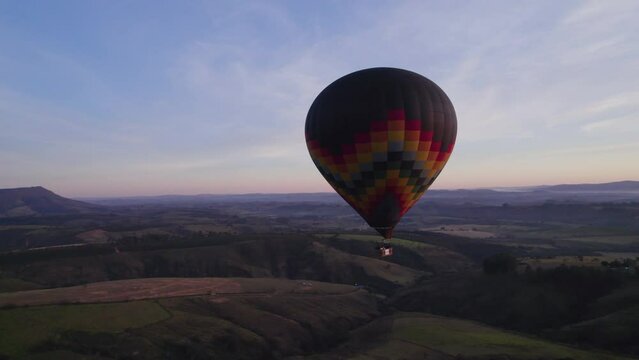 Balloonist flying in Serra da Canastra National Park