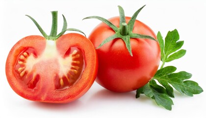 tomato vegetable isolated on white background one fresh tomato clipping path