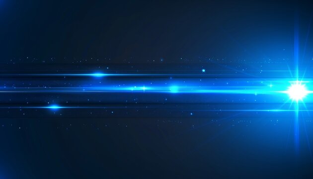 Futuristic blue light ray stripe motion vector illustration for digital technology concept backdrop.
