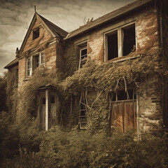old abandoned house in the woods