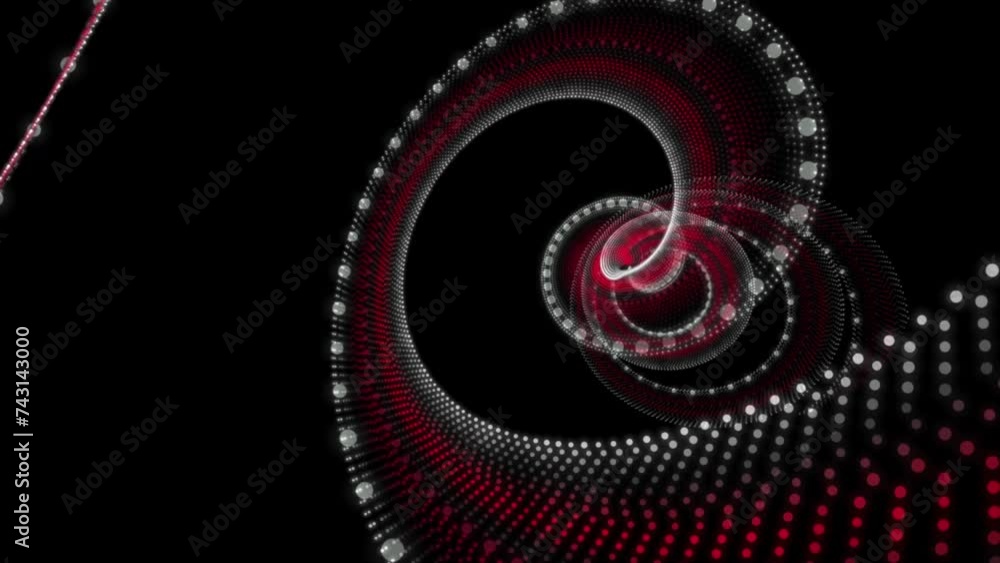 Poster Powerful video animation with particle stripe object in slow motion, 4096x2304 loop 4K