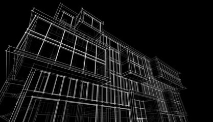 Modern architecture 3d rendering