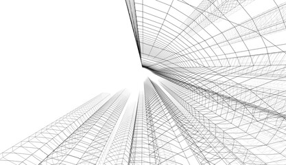 Modern architecture 3d rendering