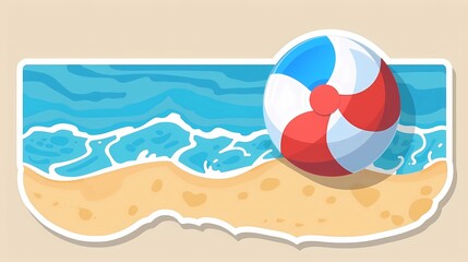 Obraz premium a postcard for a beach holiday, an advertising brochure of a seaside resort, summer, sun, sea, ocean