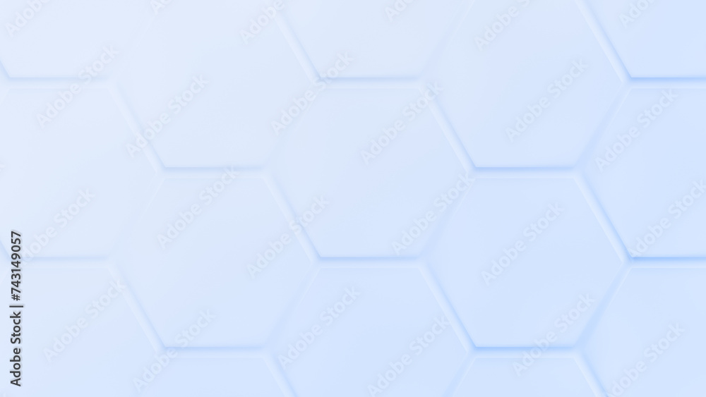 Poster big light blue hexagon grid pattern with shadow or 3d effect on light blue. technology, connection a