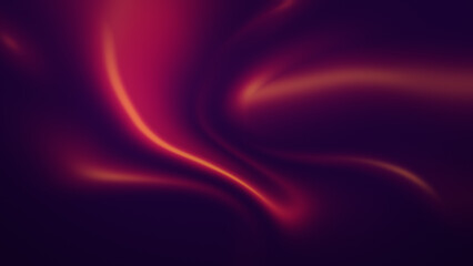 Abstract flowing liquid wavy curved purple, red and orange shapes on dark purple background. High resolution full frame blurry and dynamic background.