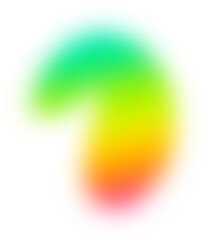 Abstract colorful gradient transparent blur. Green yellow red gradient blob shape design element