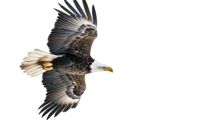 A Bald Eagle flying isolated on transparent background