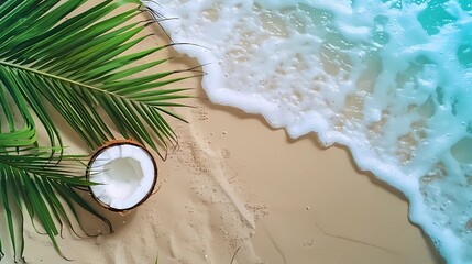 a postcard for a beach holiday, an advertising brochure of a seaside resort, summer, sun, sea, ocean