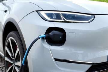 Obraz na płótnie Canvas Charging e-car symbol of e-mobility