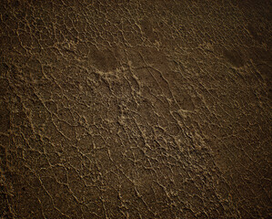 Worn out and cracked old asphalt. Detail shot. - 743154407