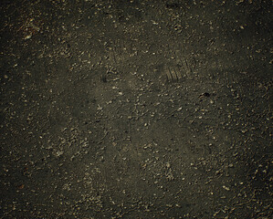 Worn out and cracked old asphalt. Detail shot. - 743154664