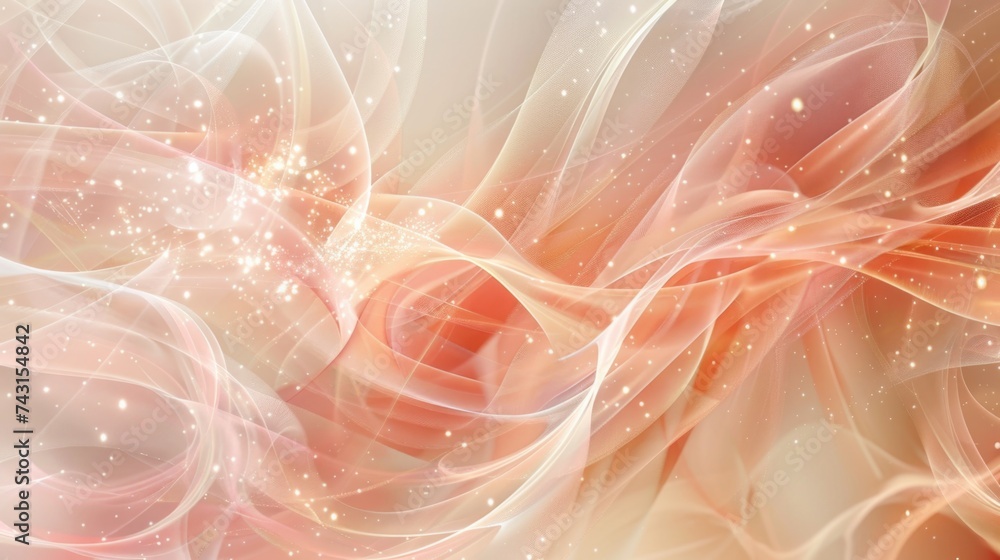 Poster beige-pink abstract background with an amorphous light structure. ai generative.