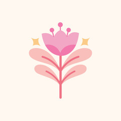 Vector floral elements design. Cute illustration with leaves. Modern template for social media, print, product, emblem. - 743155853