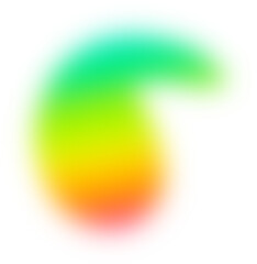 Abstract colorful gradient transparent blur. Green yellow red gradient blob shape design element